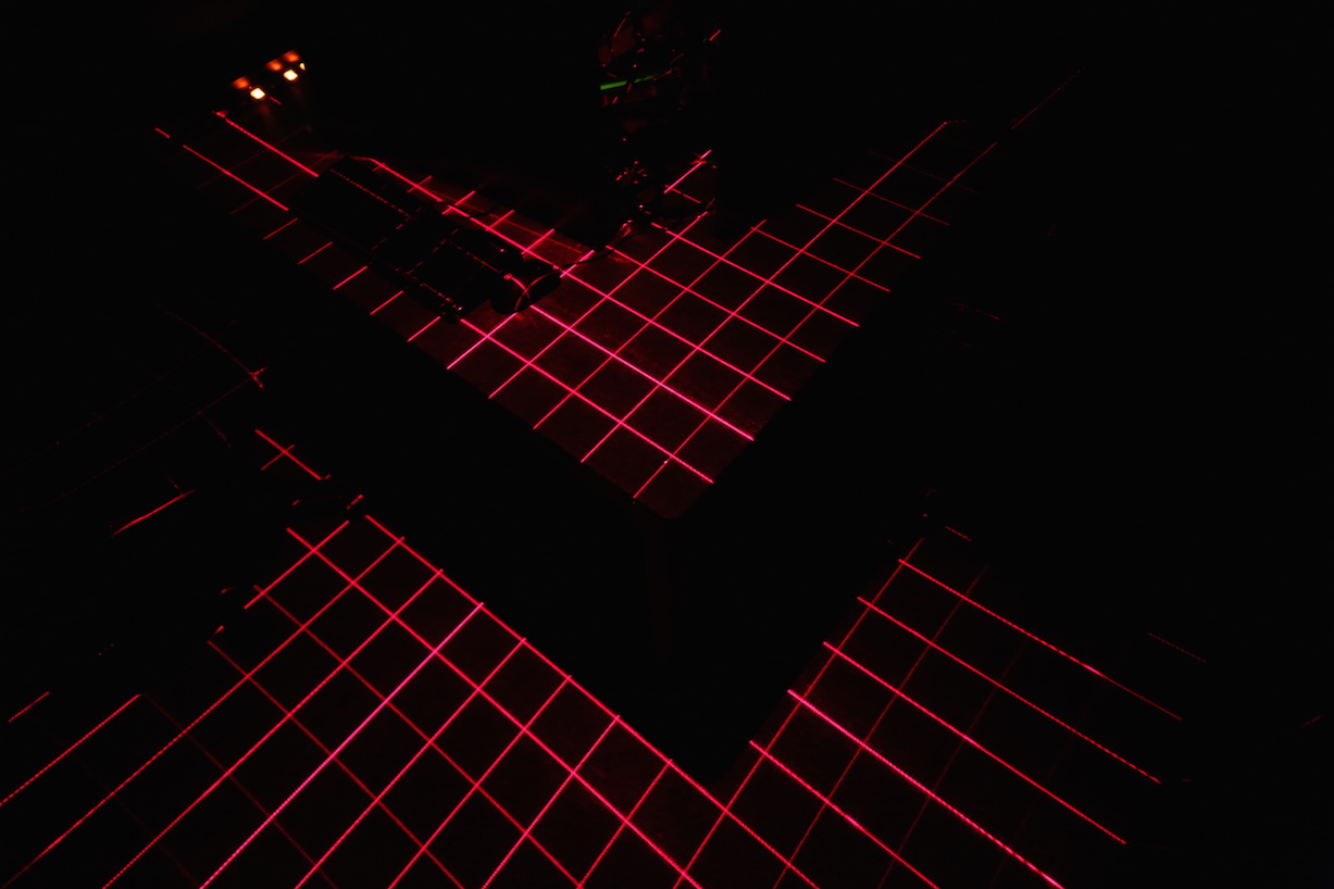 Red laser grid